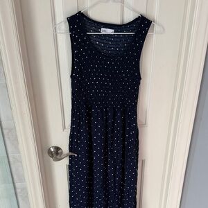 Croft & Barrow Navy Polka Dot Midi Dress